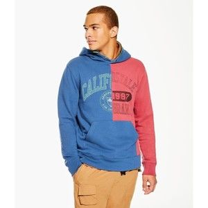 Unisex California Aeropostale Spliced Pullover Hoodie Men's XS Multicolor Red